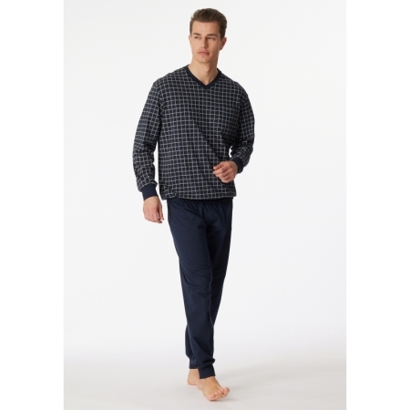 PYJAMA LANG 803 DONKERBLAUW