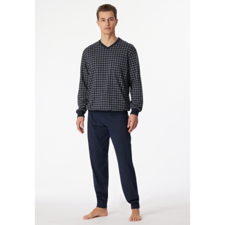 PYJAMA LANG 803 DONKERBLAUW