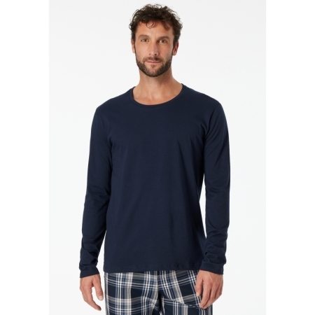 LANGARMSHIRT RUNDHALS 803 DONKERBLAUW