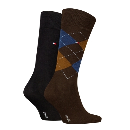 SOCK CHECK 039 coffee brown