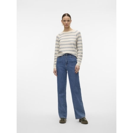 VMDOFFY LS O-NECK BLOUSE GA NO Birch/LGM