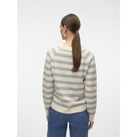 VMDOFFY LS O-NECK BLOUSE GA NO Birch/LGM