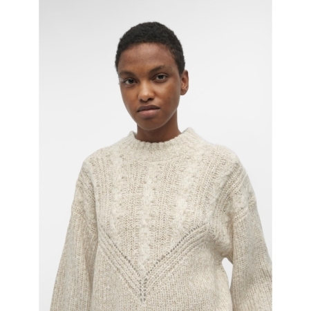 OBJNOVA STELLA CABLE KNIT PULL 183561001 Humus