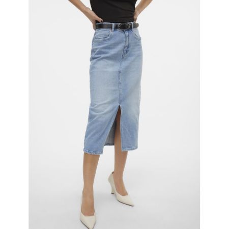 VMVERI HR CALF DENIM SKIRT GA 178000 Light Bl