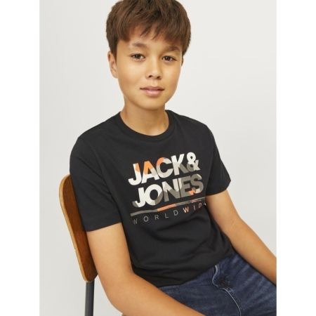 JJLUKE TEE SS CREW NECK JNR 178012001 Black