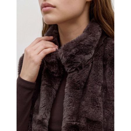 VMSONJAPOPPY FAUX FUR WAISTCOA 297957 Chocolat