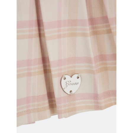 TWILL PLEATED MINI SKIRT L416 PINK CHECK