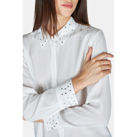 CAMICIA CON STRASS 058 PANNA