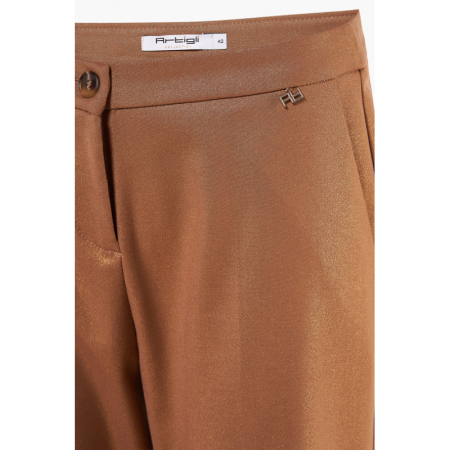 PANTALONE PALAZZO LAMINATO 076 BRONZO