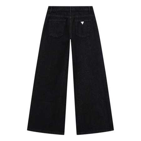 BLK LUREX DENIM WIDE LEG PANTS NTCH ELEGANT CHRISTMAS WASH