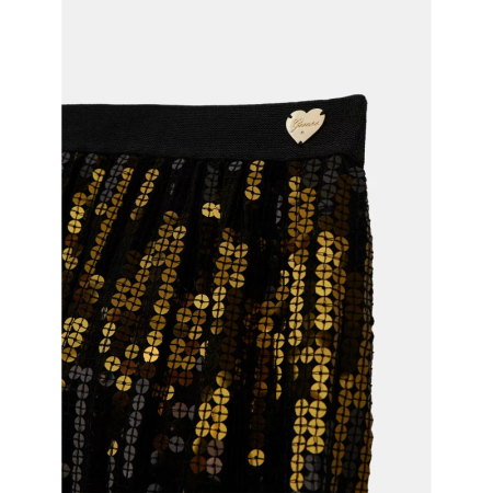 SEQUINS MINI SKIRT FY22 GOLD AND BLACK SEQUI