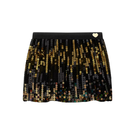 SEQUINS MINI SKIRT FY22 GOLD AND BLACK SEQUI