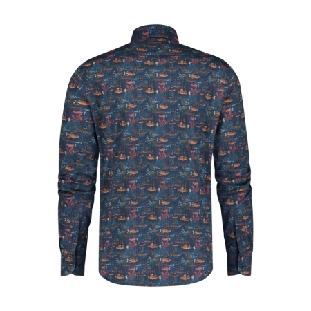 SHIRT FISH CORAL 605 NIGHT SKY BLUE