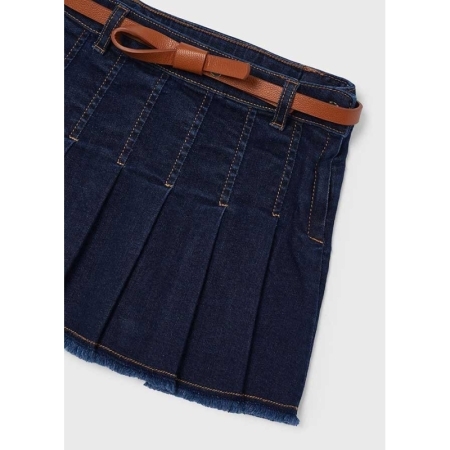 DENIM SKIRT WITH BELT 052 DARK