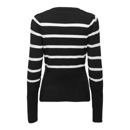 ONLPIUMO LS PUFF STRIPE O-NECK 177911002 Black