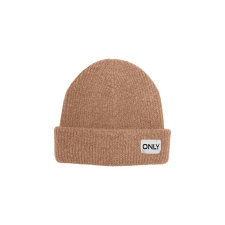 ONLCARAH LIFE KNIT LOGO BEANIE 196841 Camel