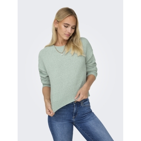 ONLTERESA LIFE LS O-NECK CC KN 179982 Aqua Gra