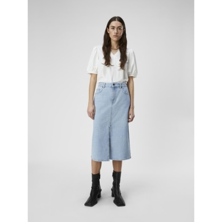 OBJELLEN MW MIDI DENIM SKIRT N 178832 Light Bl