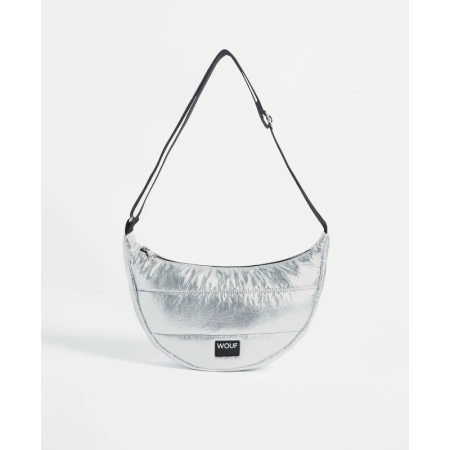 Silver Glossy Crossbody Bag Silver