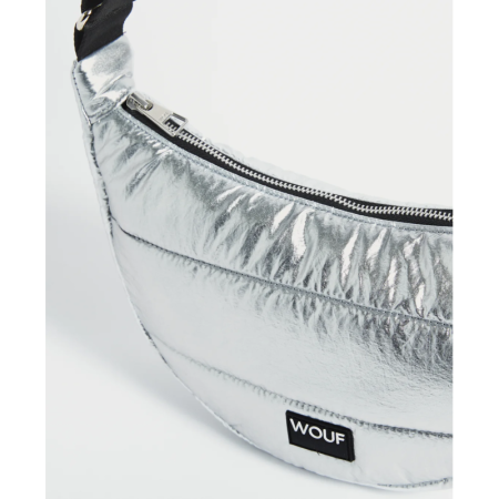 Silver Glossy Crossbody Bag Silver