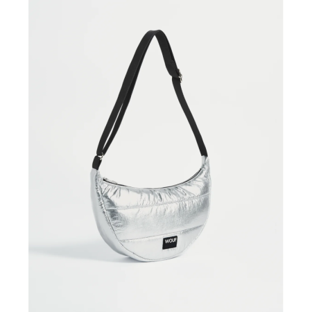 Silver Glossy Crossbody Bag Silver