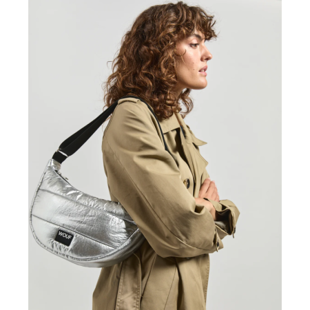 Silver Glossy Crossbody Bag Silver
