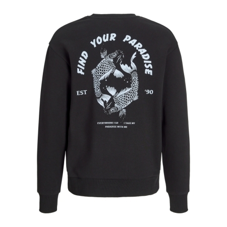 JJCHARGE PRINTED SWEAT CREW NE 178012 Black