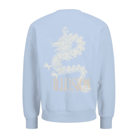 JJCHARGE PRINTED SWEAT CREW NE 175780 Chambray