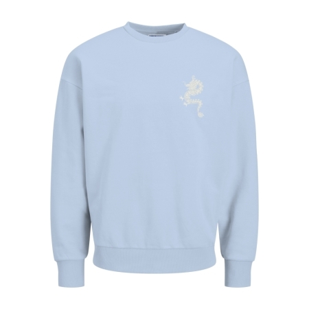 JJCHARGE PRINTED SWEAT CREW NE 175780 Chambray