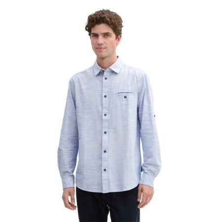structured slubyarn shirt 31317 white blu