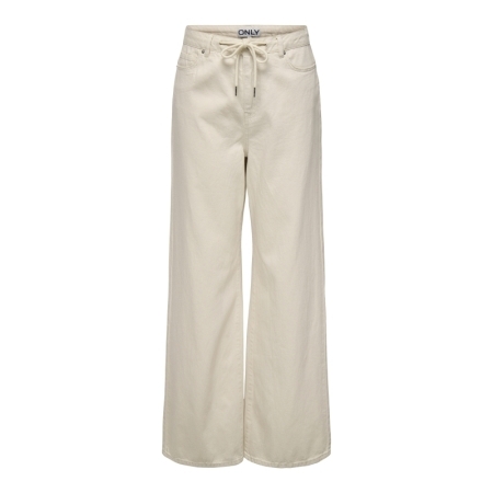 ONLSILLA MW WIDE STRING PANT C 234755 Ecru