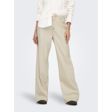 ONLSILLA MW WIDE STRING PANT C 234755 Ecru