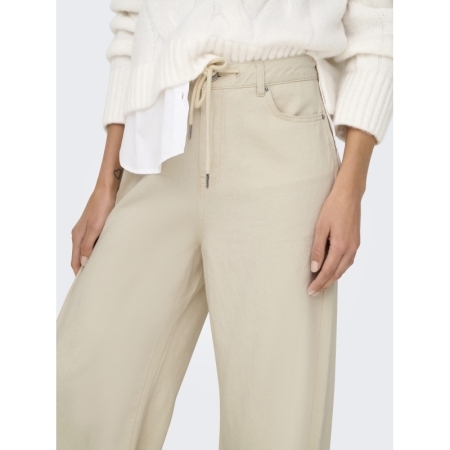 ONLSILLA MW WIDE STRING PANT C 234755 Ecru