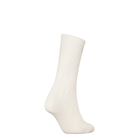 TH WOMEN SOCK 1P CABLE WOOL 001 OFF WHITE