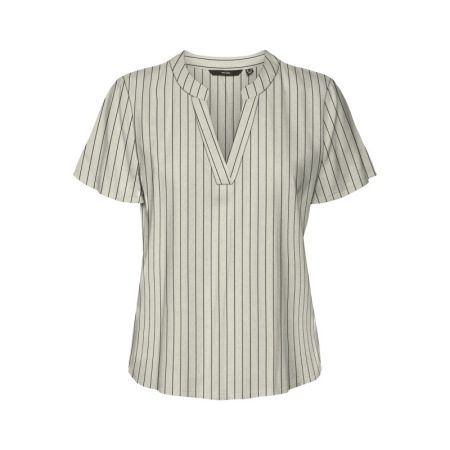 VMMYMILO SS V-NECK TOP WVN GA 271875005 Silve