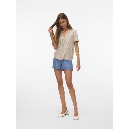 VMMYMILO SS V-NECK TOP WVN GA 271875005 Silve
