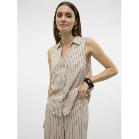 VMMYMILO SL V-NECK SHIRT WVN 271875005 Silve