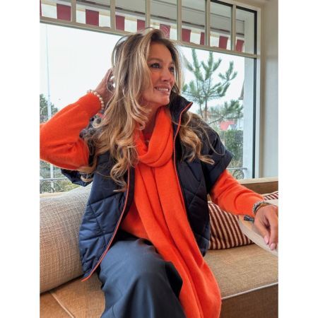 SIGNATURE BODYWARMER DARK BLUE - ORANGE ZIPPER