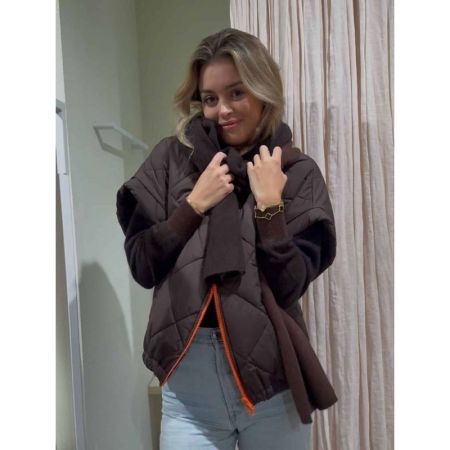 SIGNATURE BODYWARMER CHOCO - oranje ZIPPER