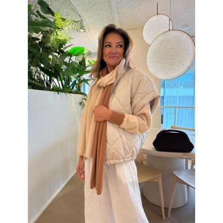 SIGNATURE BODYWARMER BEIGE - BEIGE ZIPPER