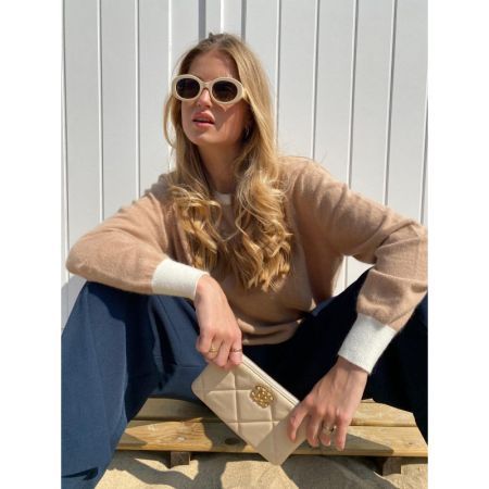 COLORBLOCK PULL LATTE-ECRU