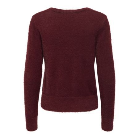 ONLELLA PIUMO LS V-NECK KNT 182651 Cabernet