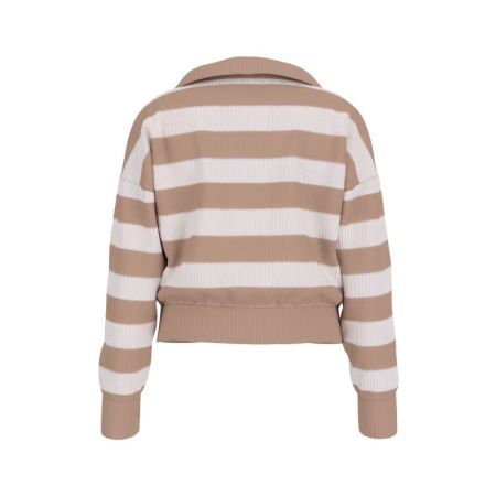 LS SWEATER S12G BROWN WHITE STRIPES