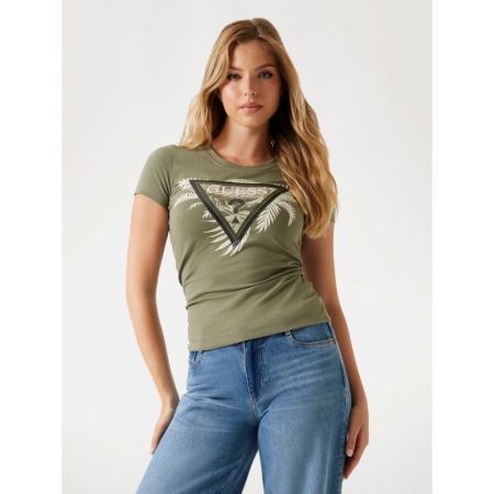 CN SS TRIANGLE PALM PRINT G831 LICHEN LEAF GREEN