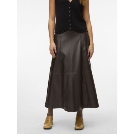 VMOLIVE HW COATED ANKLE SKIRT 297957 Chocolat