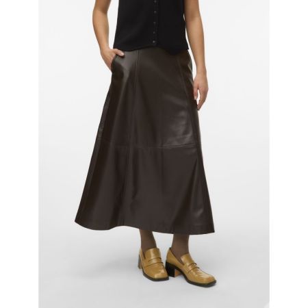VMOLIVE HW COATED ANKLE SKIRT 297957 Chocolat