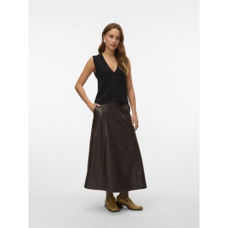 VMOLIVE HW COATED ANKLE SKIRT 297957 Chocolat