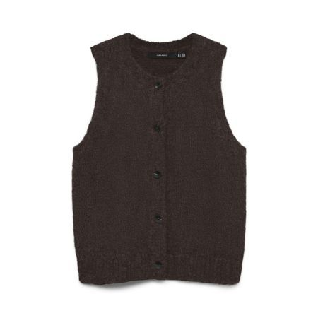 VMNOVAH SL O-NECK BUTTON VEST 297957001 Choco