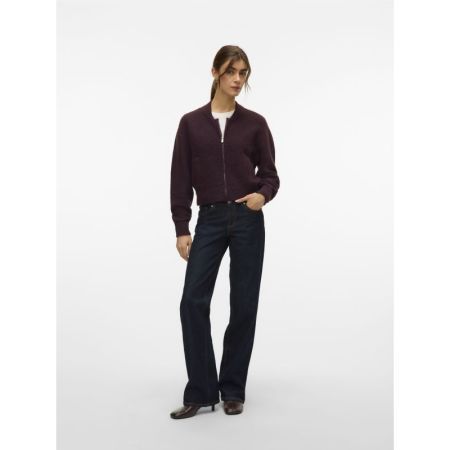 VMHANNA LS O-NECK ZIPPER CARDI 186320 Winetast