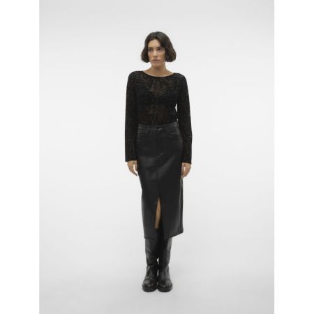 VMVERI HR CALF PL SKIRT NOOS 177868 Black